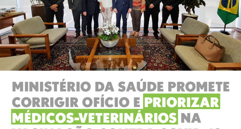 Ministério da Saúde promete corrigir ofício e priorizar médicos-veterinários na vacinação contra a covid-19