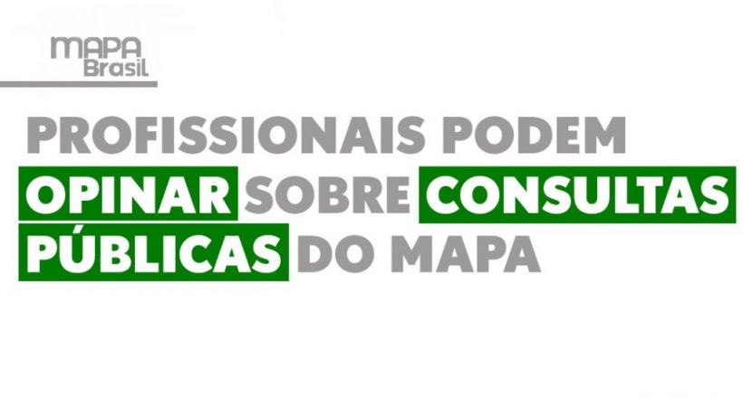 Profissionais podem opinar sobre consultas públicas do Mapa