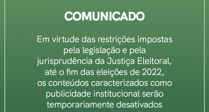 CFMV desativará temporariamente os canais de comunicação até o fim das eleições