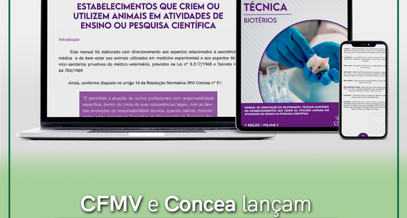 CFMV e Concea lançam Manual de Responsabilidade Técnica de Biotérios